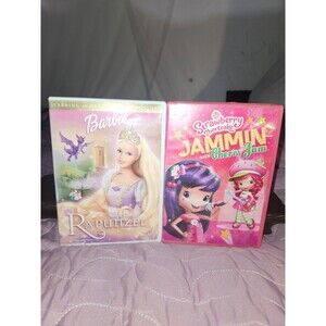Strawberry Shortcake Jammin and Barbie Rapunzel DVD Bundle
